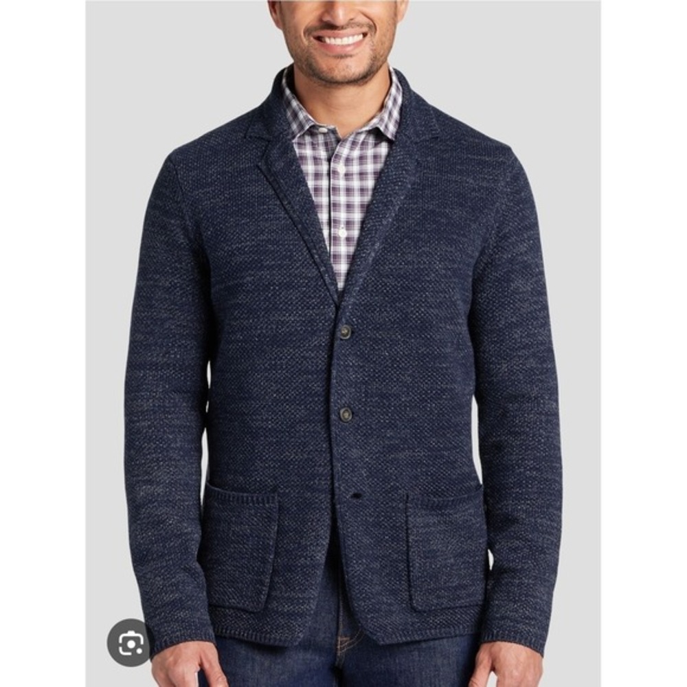 Joseph Abboud Cardigan Sweater Sz XL Dark Cotton Wool  Shawl Collar Academia‎
